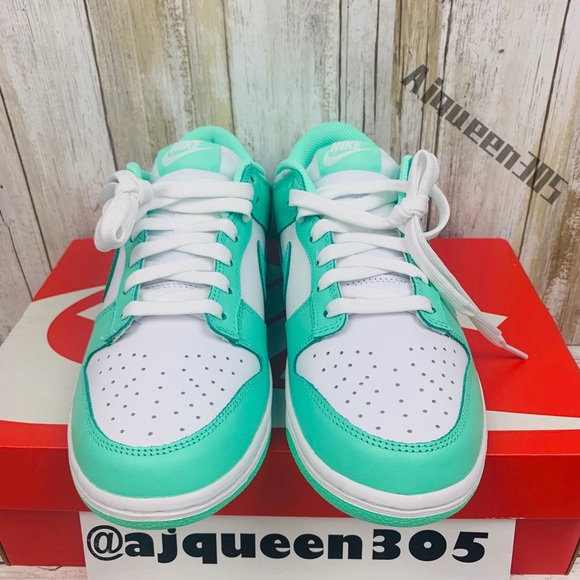 Nike Dunk Low White Green Glow W8 - Picture 4 of 6